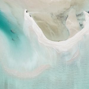 An aerial photo of the coast in the Shark Bay National Park World Heritage region
