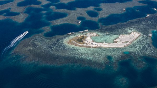 An aerial photo of the Abrolhos Islands Western Australia