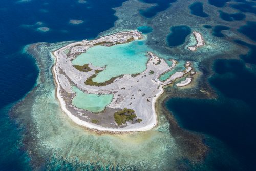 An aerial photo of the Abrolhos Islands Western Australia